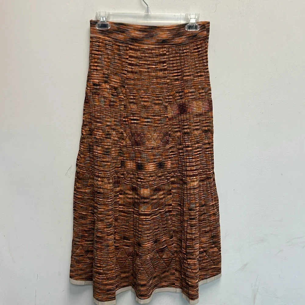 SIMKHAI Space-dyed pleated knit midi skirt - Picture 2 of 5